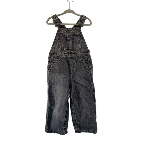OSHKOSH B’GOSH Boy’s Fleece Lined Jean Bib Overalls / Size: 24 Months - Picture 1 of 15